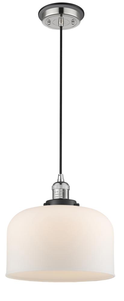 Bell - 1 Light - 12 inch - Polished Nickel - Cord hung - Mini Pendant