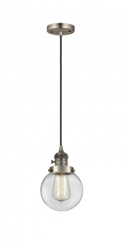 Beacon - 1 Light - 6 inch - Antique Brass - Cord hung - Mini Pendant