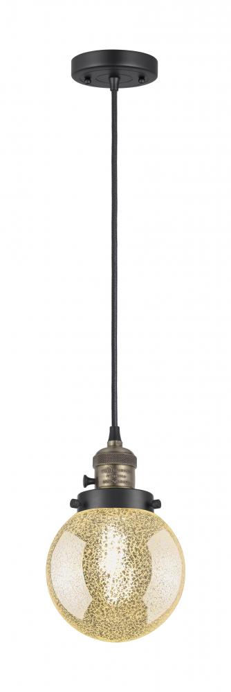 Beacon - 1 Light - 6 inch - Black Antique Brass - Cord hung - Mini Pendant