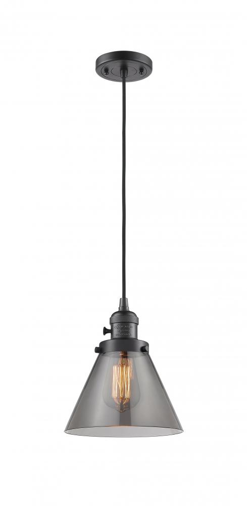 Cone - 1 Light - 8 inch - Oil Rubbed Bronze - Cord hung - Mini Pendant