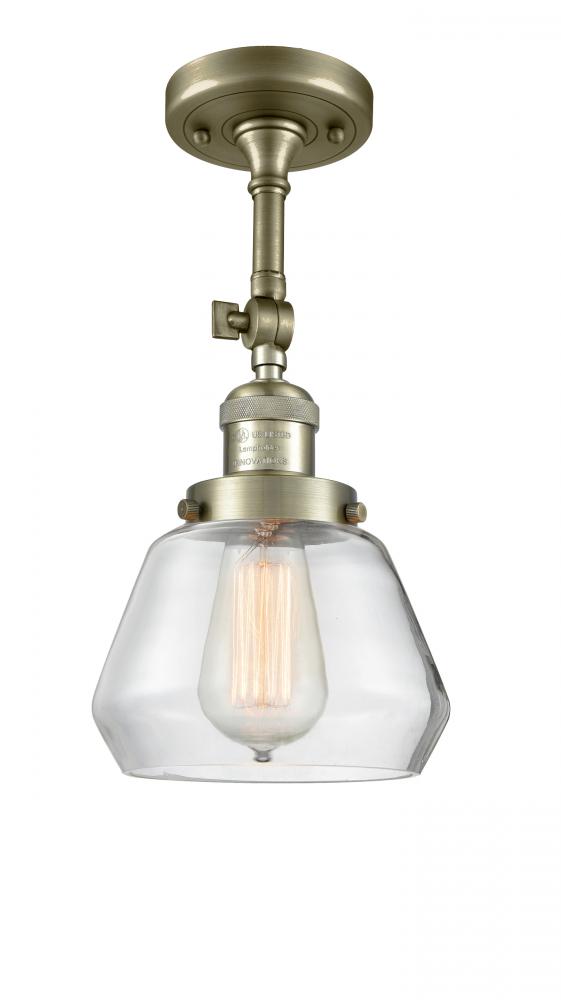 Fulton - 1 Light - 7 inch - Antique Brass - Adjustable Semi-Flush Mount