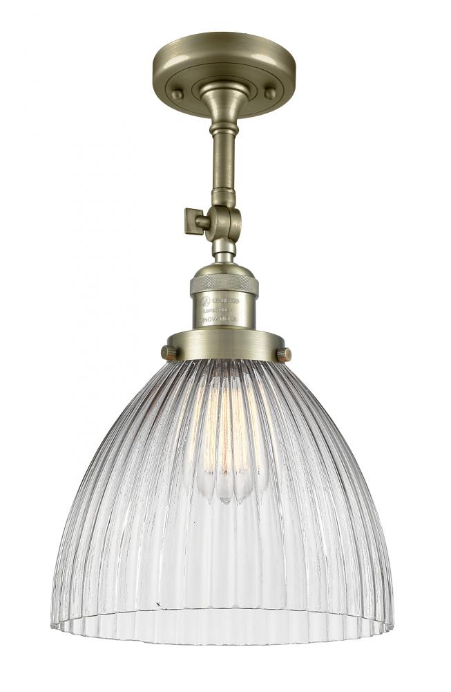 Seneca Falls - 1 Light - 10 inch - Antique Brass - Adjustable Semi-Flush Mount
