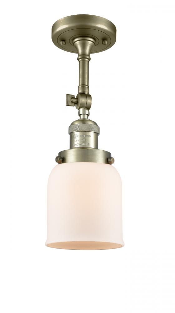 Bell - 1 Light - 5 inch - Antique Brass - Adjustable Semi-Flush Mount