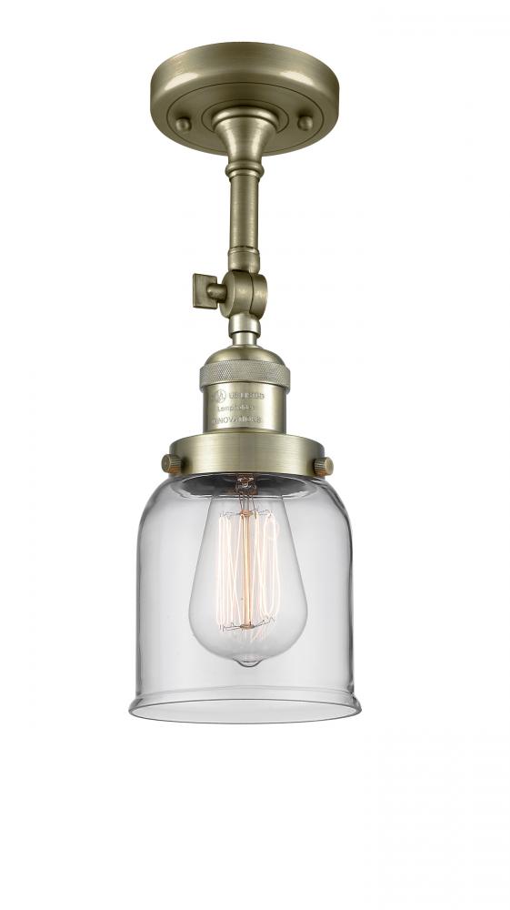 Bell - 1 Light - 5 inch - Antique Brass - Adjustable Semi-Flush Mount