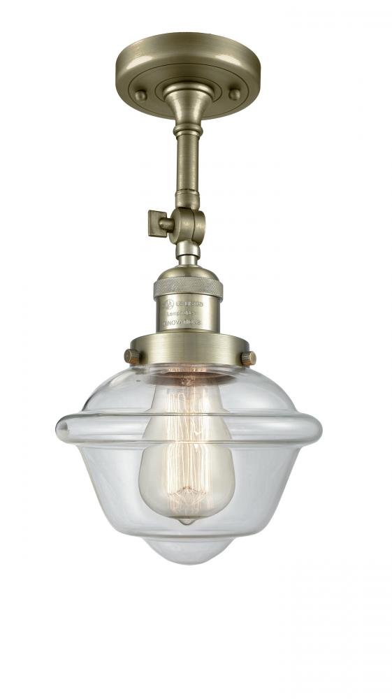 Oxford - 1 Light - 7 inch - Antique Brass - Adjustable Semi-Flush Mount