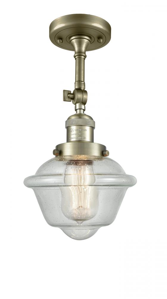 Oxford - 1 Light - 7 inch - Antique Brass - Adjustable Semi-Flush Mount