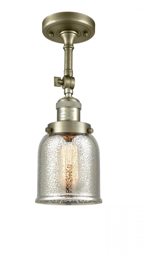 Bell - 1 Light - 5 inch - Antique Brass - Adjustable Semi-Flush Mount