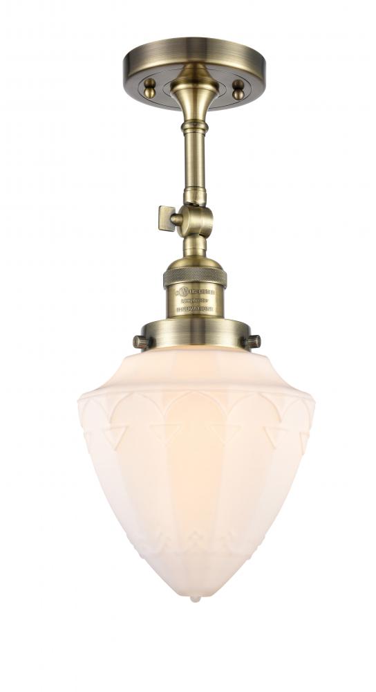 Bullet - 1 Light - 6 inch - Antique Brass - Adjustable Semi-Flush Mount