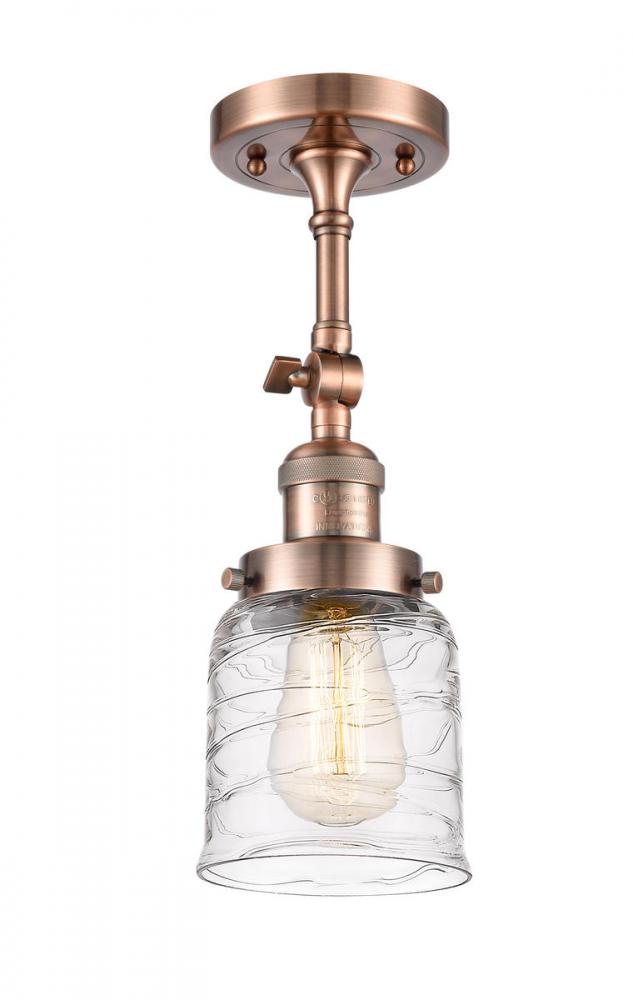 Bell - 1 Light - 5 inch - Antique Copper - Adjustable Semi-Flush Mount