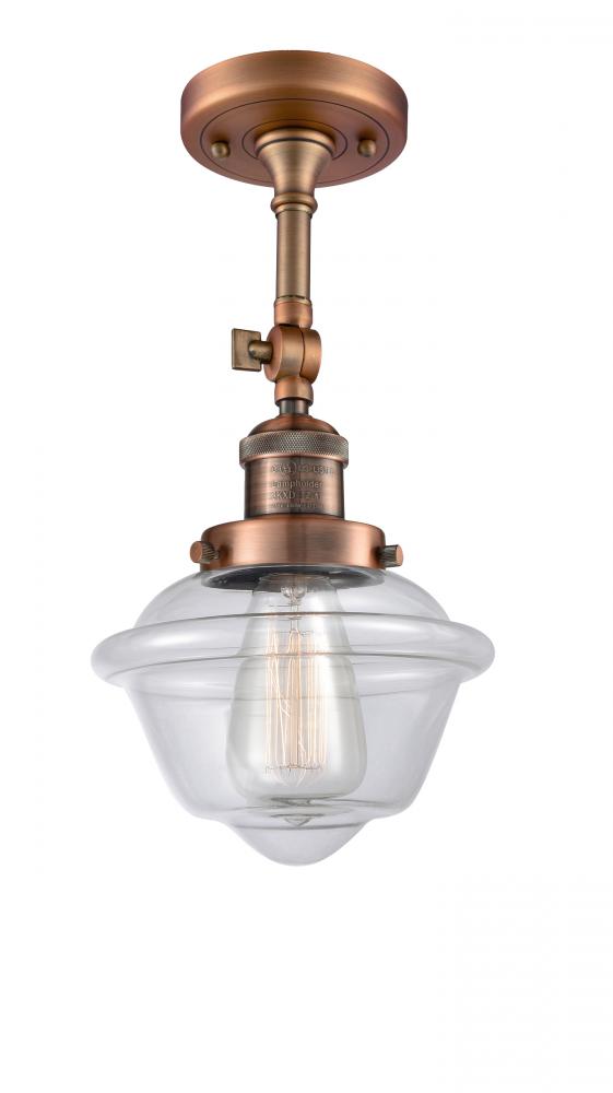 Oxford - 1 Light - 7 inch - Antique Copper - Adjustable Semi-Flush Mount