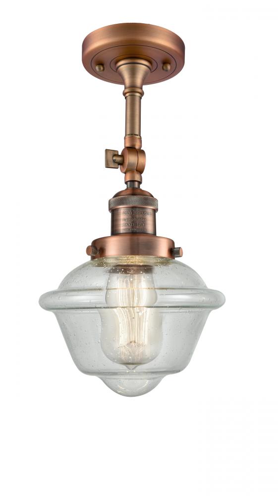 Oxford - 1 Light - 7 inch - Antique Copper - Adjustable Semi-Flush Mount