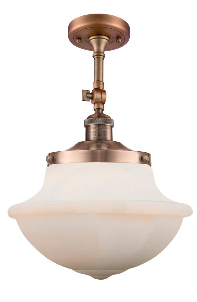 Oxford - 1 Light - 12 inch - Antique Copper - Adjustable Semi-Flush Mount