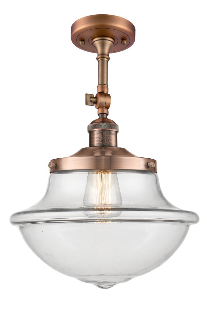 Oxford - 1 Light - 12 inch - Antique Copper - Adjustable Semi-Flush Mount