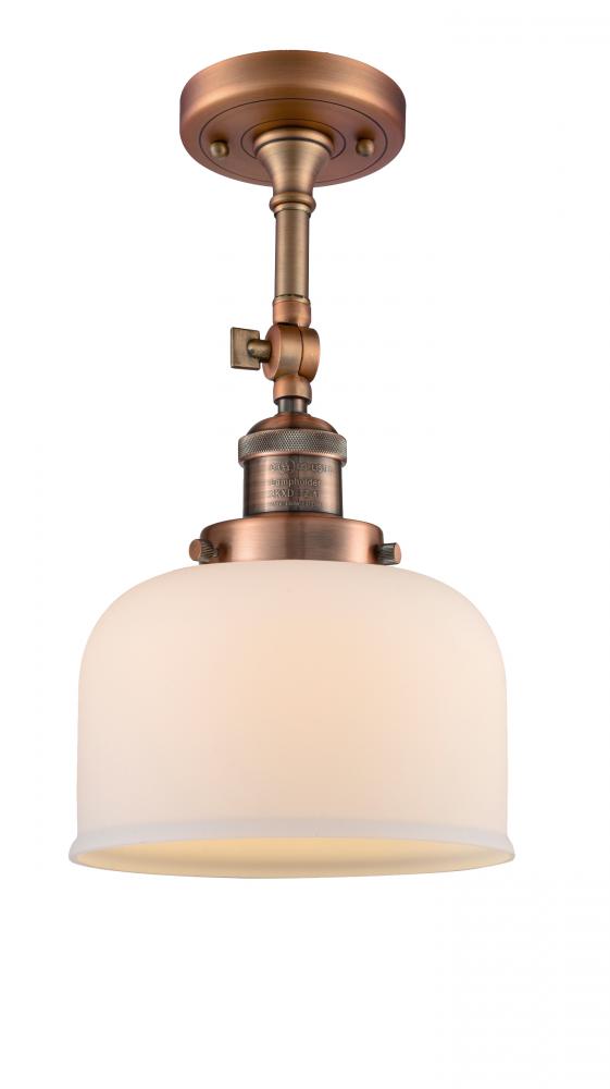 Bell - 1 Light - 8 inch - Antique Copper - Adjustable Semi-Flush Mount