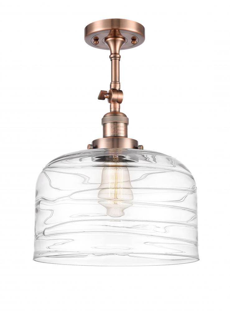 Bell - 1 Light - 12 inch - Antique Copper - Adjustable Semi-Flush Mount