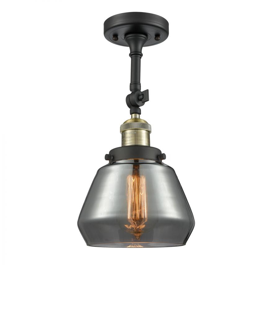 Fulton - 1 Light - 7 inch - Black Antique Brass - Adjustable Semi-Flush Mount