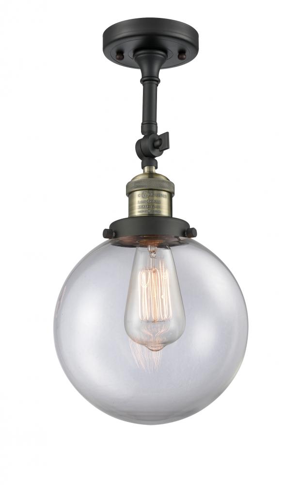 Beacon - 1 Light - 8 inch - Black Antique Brass - Adjustable Semi-Flush Mount