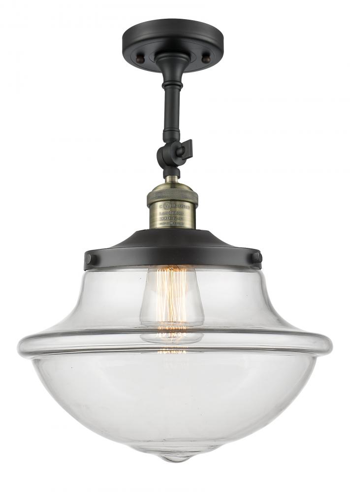 Oxford - 1 Light - 12 inch - Black Antique Brass - Adjustable Semi-Flush Mount