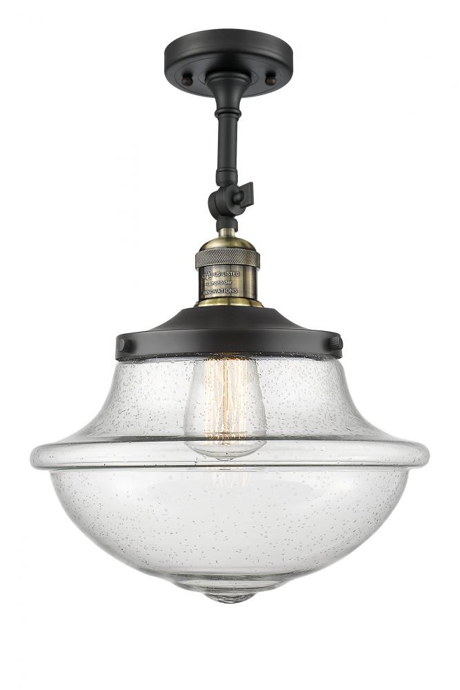 Oxford - 1 Light - 12 inch - Black Antique Brass - Adjustable Semi-Flush Mount