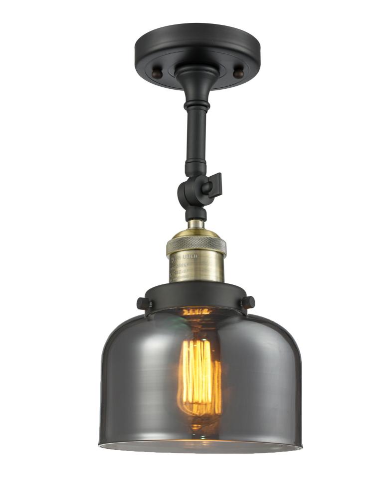 Bell - 1 Light - 8 inch - Black Antique Brass - Adjustable Semi-Flush Mount