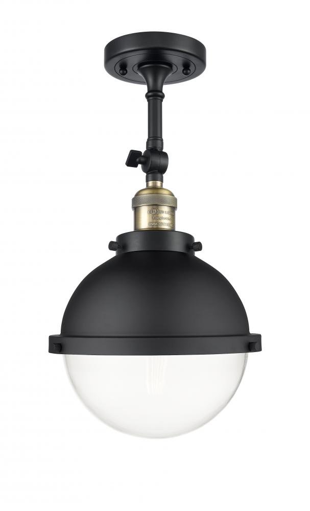 Hampden - 1 Light - 9 inch - Black Antique Brass - Adjustable Semi-Flush Mount