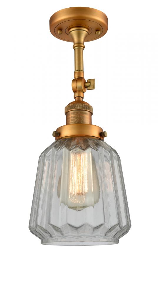 Chatham - 1 Light - 7 inch - Brushed Brass - Adjustable Semi-Flush Mount