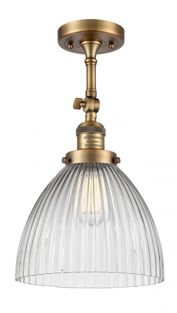 Seneca Falls - 1 Light - 10 inch - Brushed Brass - Adjustable Semi-Flush Mount