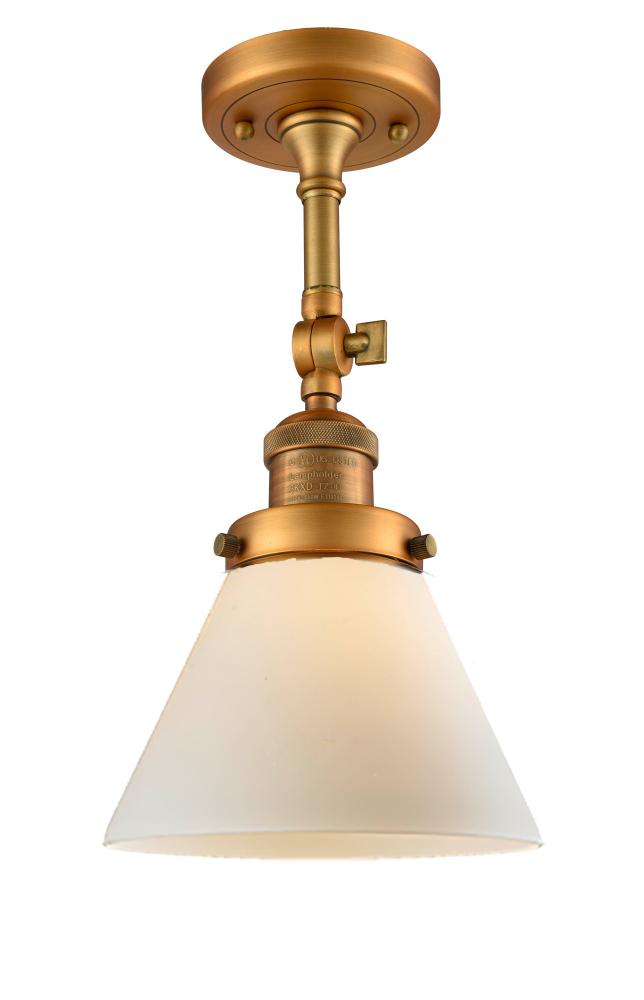 Cone - 1 Light - 8 inch - Brushed Brass - Adjustable Semi-Flush Mount