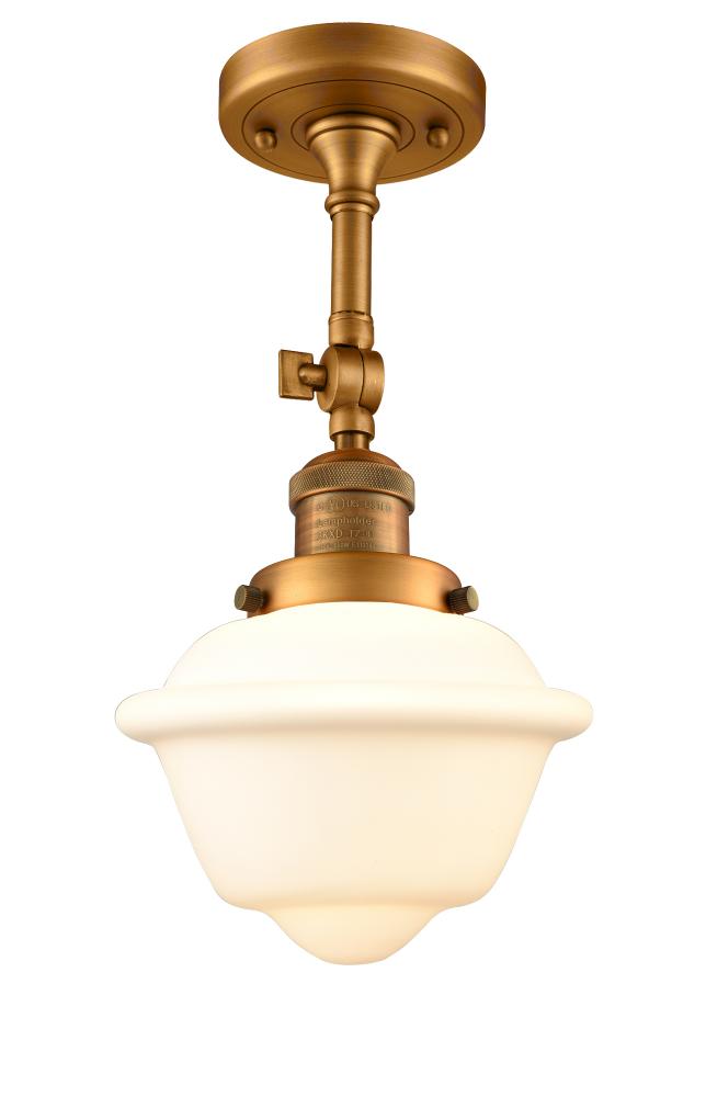 Oxford - 1 Light - 7 inch - Brushed Brass - Adjustable Semi-Flush Mount