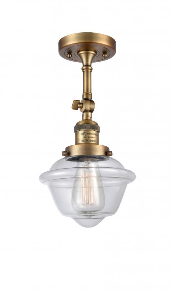 Oxford - 1 Light - 7 inch - Brushed Brass - Adjustable Semi-Flush Mount