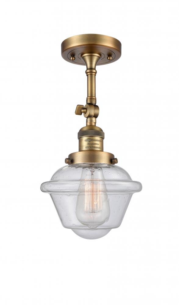 Oxford - 1 Light - 7 inch - Brushed Brass - Adjustable Semi-Flush Mount