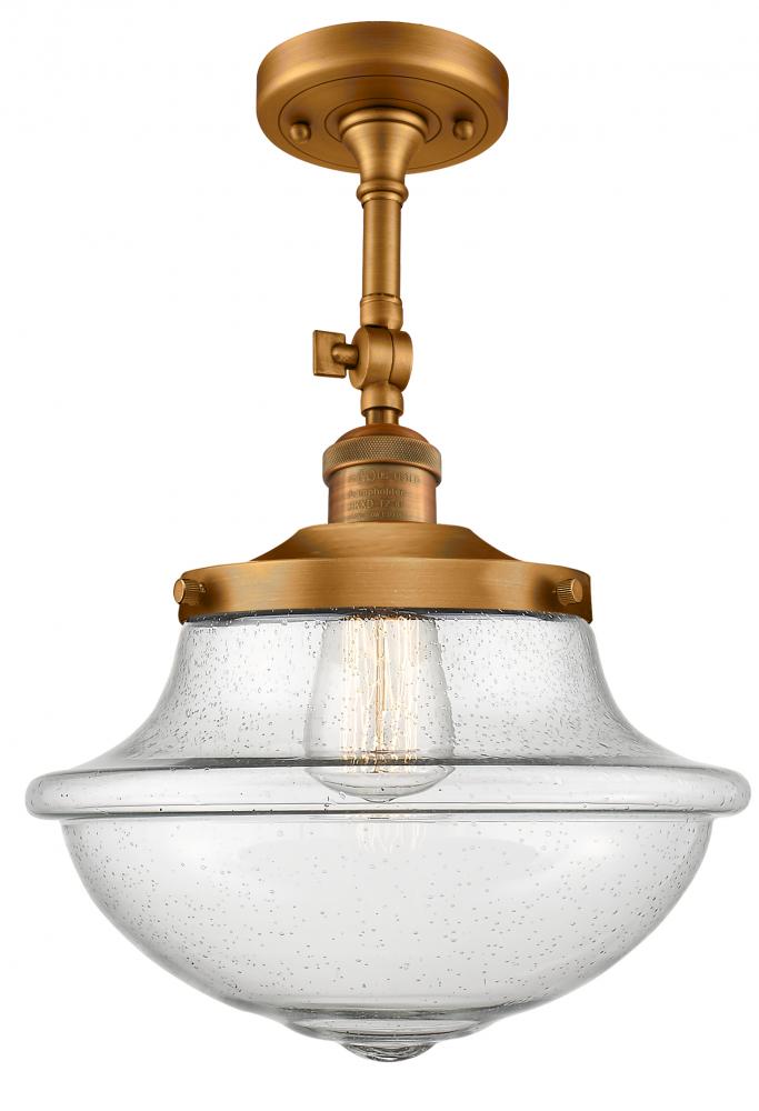 Oxford - 1 Light - 12 inch - Brushed Brass - Adjustable Semi-Flush Mount