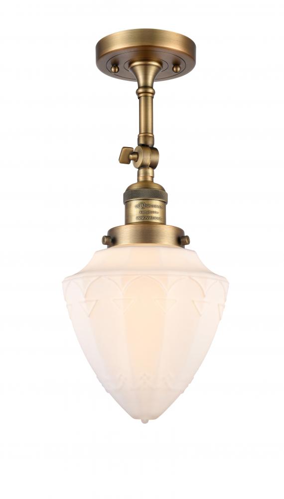 Bullet - 1 Light - 6 inch - Brushed Brass - Adjustable Semi-Flush Mount