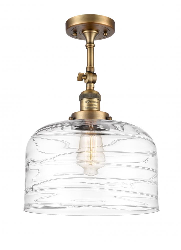 Bell - 1 Light - 12 inch - Brushed Brass - Adjustable Semi-Flush Mount