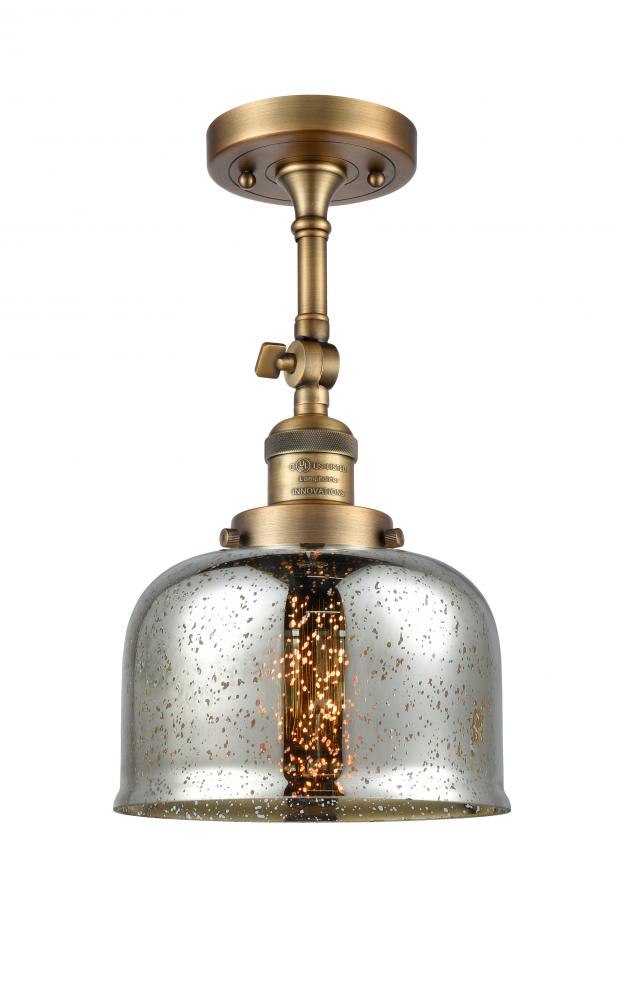 Bell - 1 Light - 8 inch - Brushed Brass - Adjustable Semi-Flush Mount