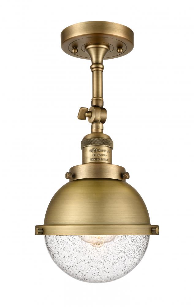 Hampden - 1 Light - 7 inch - Brushed Brass - Adjustable Semi-Flush Mount