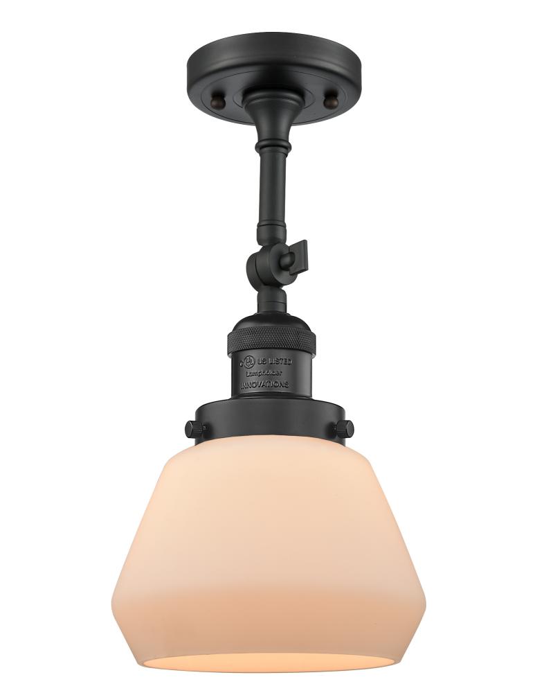 Fulton - 1 Light - 7 inch - Matte Black - Adjustable Semi-Flush Mount