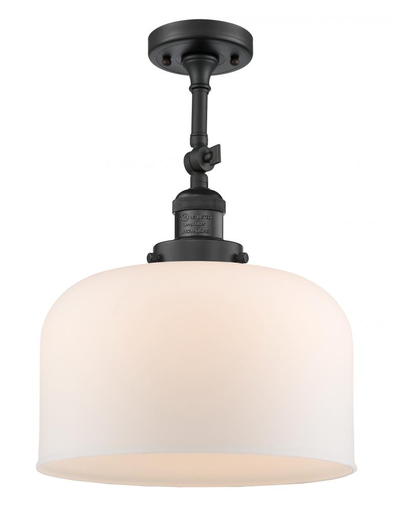 Bell - 1 Light - 12 inch - Matte Black - Adjustable Semi-Flush Mount