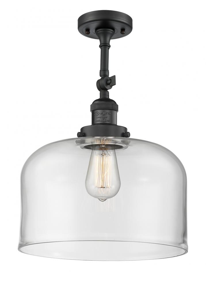 Bell - 1 Light - 12 inch - Matte Black - Adjustable Semi-Flush Mount