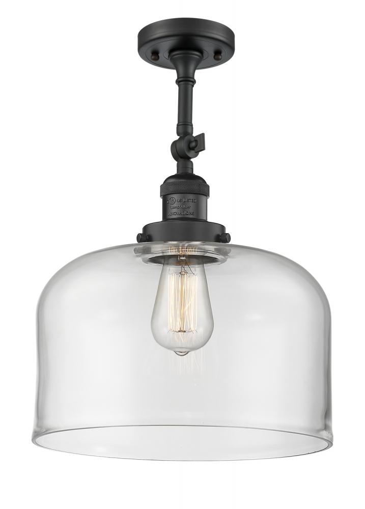Bell - 1 Light - 12 inch - Matte Black - Adjustable Semi-Flush Mount
