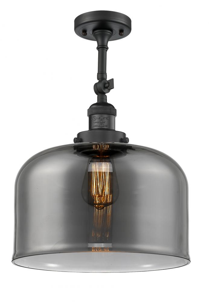 Bell - 1 Light - 12 inch - Matte Black - Adjustable Semi-Flush Mount