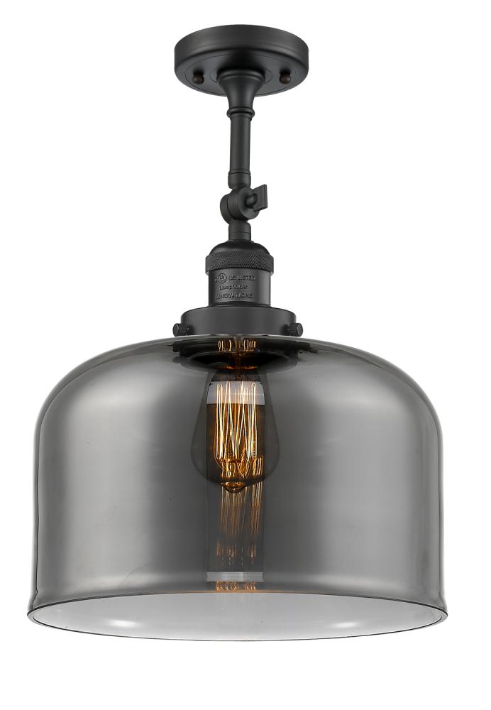 Bell - 1 Light - 12 inch - Matte Black - Adjustable Semi-Flush Mount