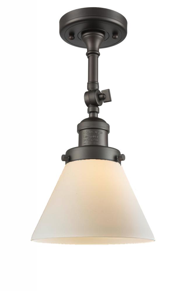 Cone - 1 Light - 8 inch - Oil Rubbed Bronze - Adjustable Semi-Flush Mount