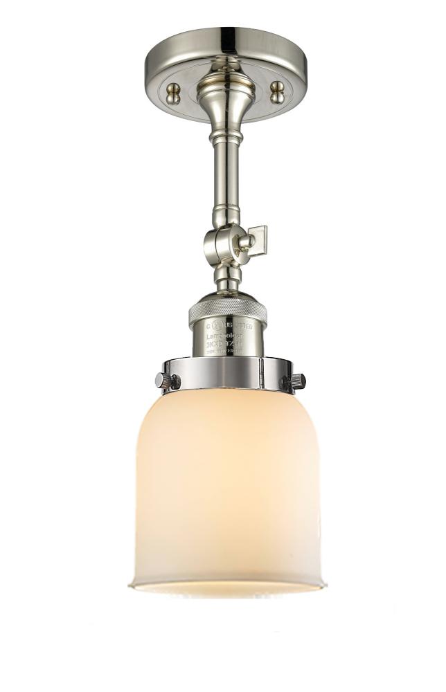 Bell - 1 Light - 5 inch - Polished Nickel - Adjustable Semi-Flush Mount