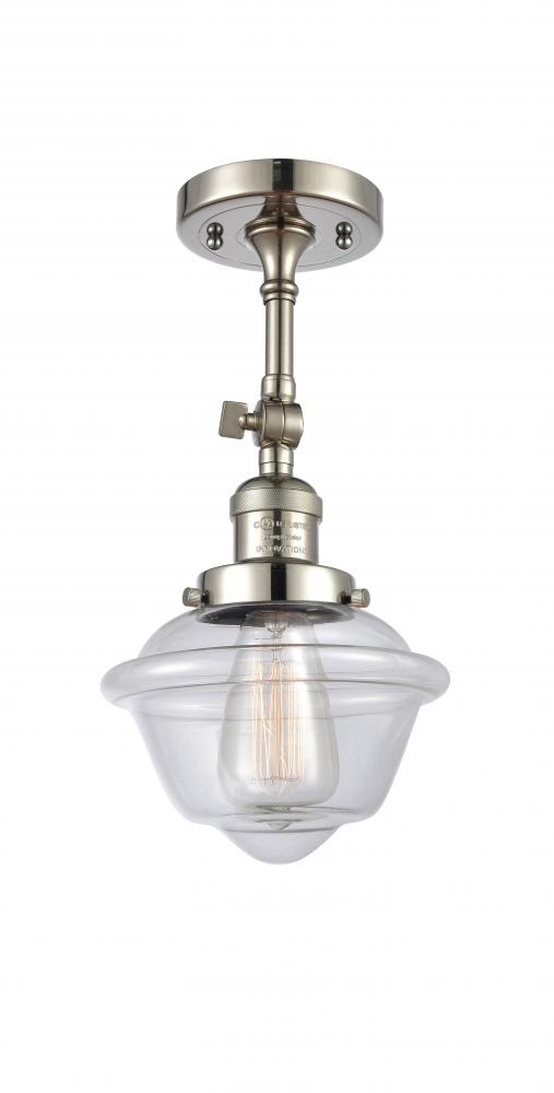 Oxford - 1 Light - 7 inch - Polished Nickel - Adjustable Semi-Flush Mount
