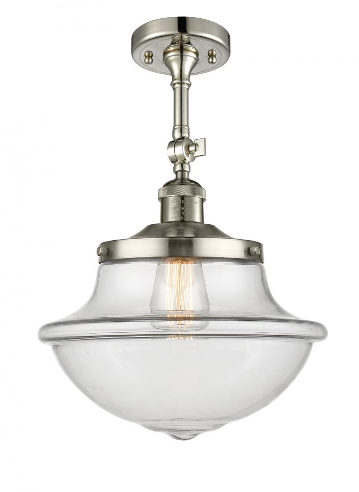 Oxford - 1 Light - 12 inch - Polished Nickel - Adjustable Semi-Flush Mount