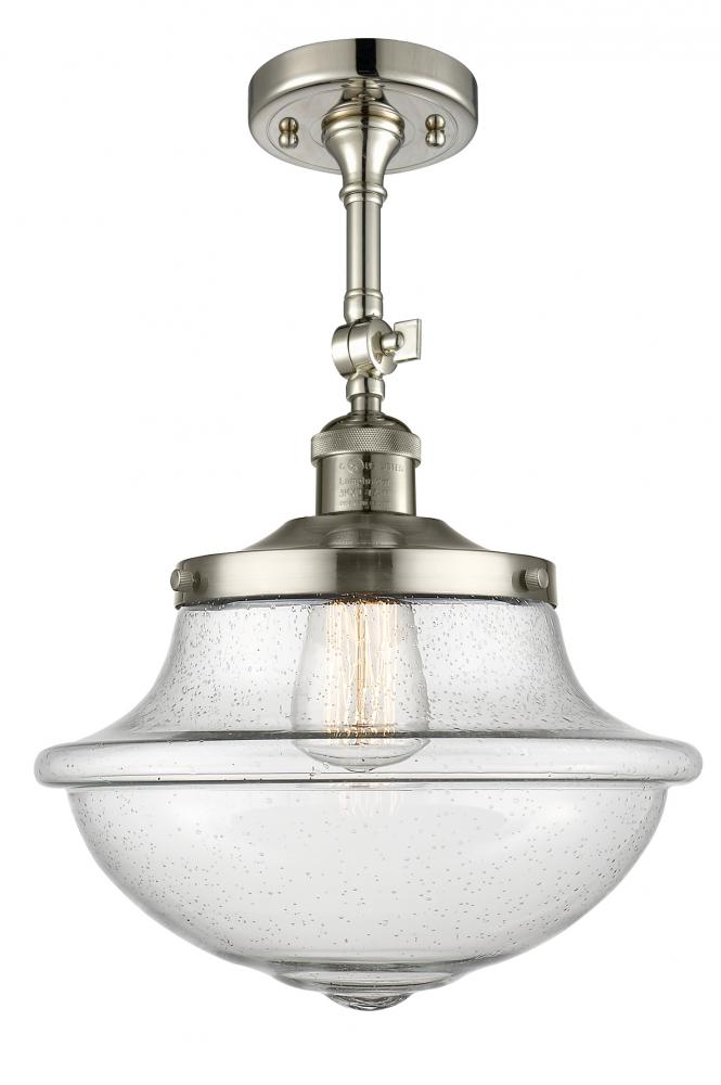 Oxford - 1 Light - 12 inch - Polished Nickel - Adjustable Semi-Flush Mount