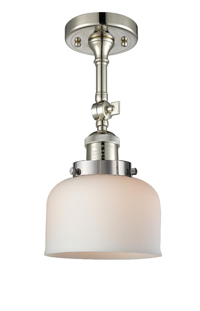Bell - 1 Light - 8 inch - Polished Nickel - Adjustable Semi-Flush Mount