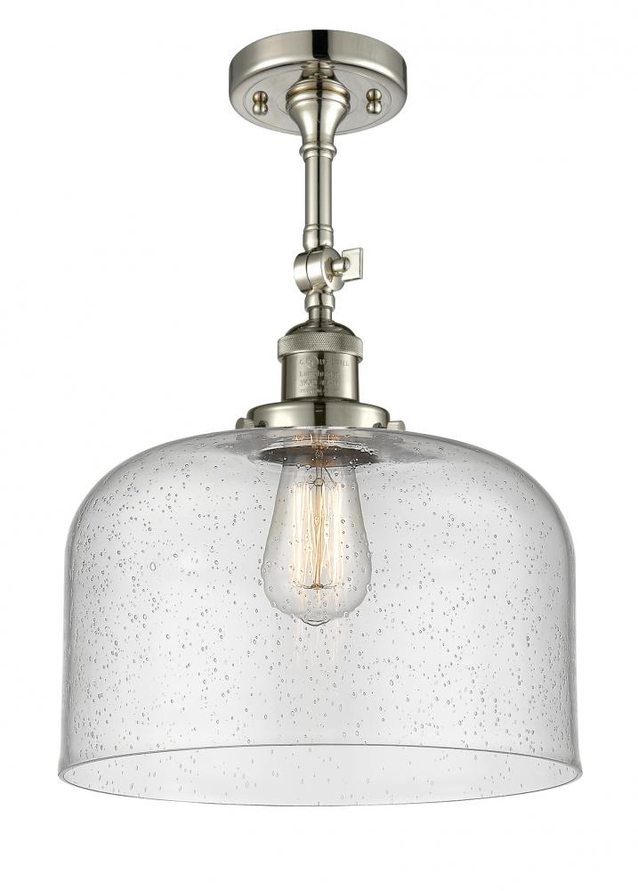 Bell - 1 Light - 12 inch - Polished Nickel - Adjustable Semi-Flush Mount