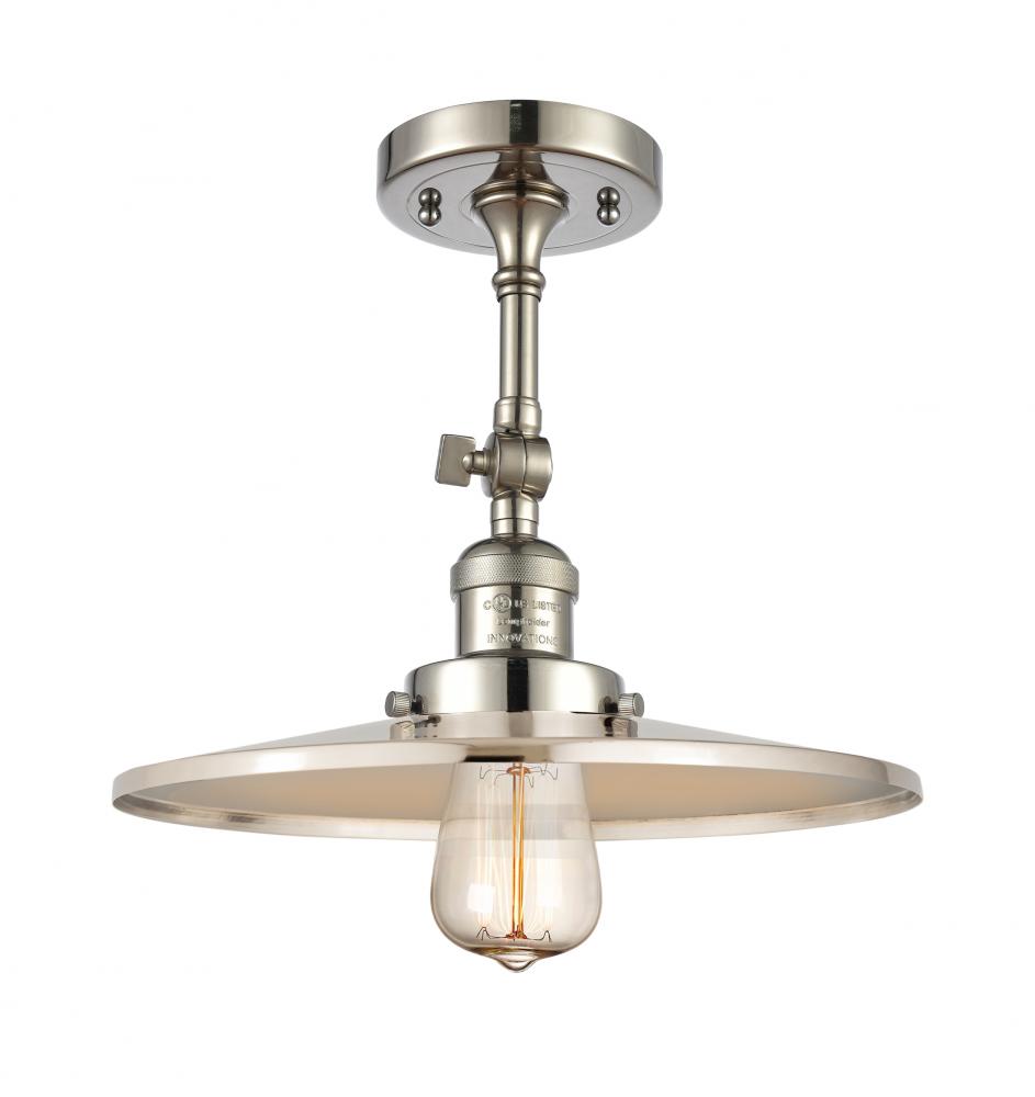 Railroad - 1 Light - 12 inch - Polished Nickel - Adjustable Semi-Flush Mount